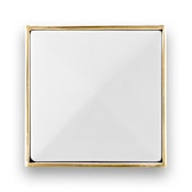 Linkasink Artisan Glass 1-5/8 Inch Center to Center Handle Cabinet Pull Polished Brass with White Prism Glass