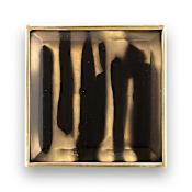 Linkasink Artisan Glass 1-5/8 Inch Center to Center Handle Cabinet Pull Polished Brass with Black Tiger Prism Glass