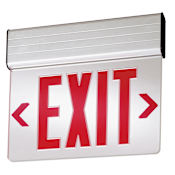 Lithonia Lighting EDG 13" LED Lighted Exit Sign with Red Lettering Clear
