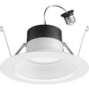 Lithonia Lighting LED Canless Retrofit Recessed Fixture with Adjustable 5" / 6" Torsion Spring Matte White