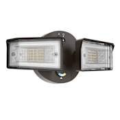 Lithonia Lighting Contractor Select HGX Double Light 7-9/16" Wide Adjustable LED Outdoor Flood Light - Rectangle Dark Bronze