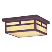 Livex Lighting Montclair Mission 3 Light Flush Mount Outdoor Ceiling Fixture Bronze