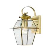 Livex Lighting Westover Single Light 12-1/2" Tall Outdoor Wall Sconce with Clear Glass Shade Antique Brass