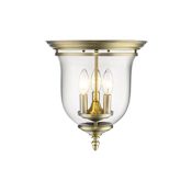 Livex Lighting Legacy 3 Light Flush Mount Ceiling Fixture Antique Brass