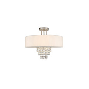 Livex Lighting Carlisle 4 Light Semi Flush Ceiling Fixture Brushed Nickel