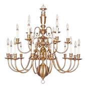 Livex Lighting Beacon Hill 21 Light 3 Tier Chandelier Flemish Brass
