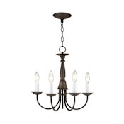 Livex Lighting Home Basics 5 Light 1 Tier Chandelier Bronze