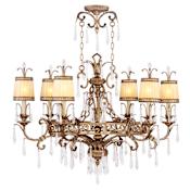 Livex Lighting La Bella 6 Light 1 Tier Chandelier with Crystal Accents Vintage Gold Leaf
