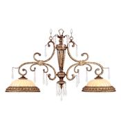 Livex Lighting La Bella 2 Light 1 Tier Linear Chandelier with Crystal Accents Vintage Gold Leaf