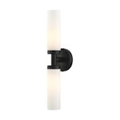 Livex Lighting Aero 2 Light 18" Tall Bathroom Sconce Black