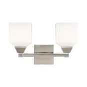 Livex Lighting Aragon 2 Light 15" Wide Bathroom Vanity Light Brushed Nickel