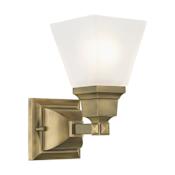 Livex Lighting Mission 1 Light Wall Sconce Antique Brass