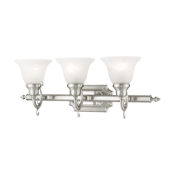 Livex Lighting French Regency 3 Light Bathroom Vanity Light Brushed Nickel