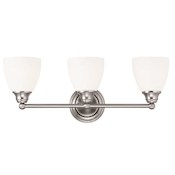 Livex Lighting Somerville 3 Light Bathroom Vanity Light Brushed Nickel