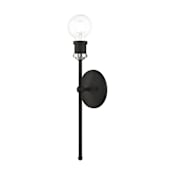 Livex Lighting Lansdale 15" Tall Commercial Wall Sconce Black / Brushed Nickel Accents