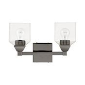 Livex Lighting Aragon 2 Light 15" Wide Commercial Vanity Light Black Chrome