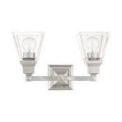 Livex Lighting Mission 2 Light 15" Wide Vanity Light Brushed Nickel