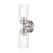 Livex Lighting Whittier 2 Light 16" Tall Bathroom Sconce Brushed Nickel
