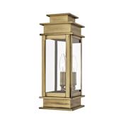 Livex Lighting Princeton 1 Light Outdoor Wall Sconce with Clear Glass Shades Antique Brass