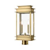 Livex Lighting Princeton 2 Light 21" Tall Post Light Antique Brass / Polished Chrome