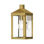 Livex Lighting Nyack Single Light 11" Tall Outdoor Wall Sconce Antique Brass