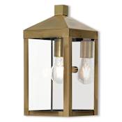 Livex Lighting Nyack Single Light 13" Tall Outdoor Wall Sconce Antique Brass