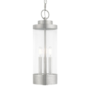 Livex Lighting Hillcrest 3 Light 7" Wide Outdoor Mini Pendant Brushed Nickel