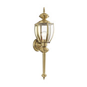 Livex Lighting Outdoor Basics Single Light 25-1/4" High Outdoor Wall Sconce Antique Brass