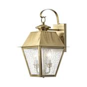 Livex Lighting Mansfield 2 Light 17" High Outdoor Wall Sconce Antique Brass