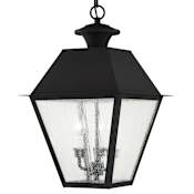 Livex Lighting Mansfield Outdoor Pendant with 3 Lights Black