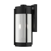 Livex Lighting Sheridan 2 Light 16" Tall Outdoor Wall Sconce Black with Brushed Nickel Candles