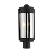 Livex Lighting Sheridan 2 Light 19" Tall Post Light Black with Brushed Nickel Candles