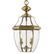 Livex Lighting Monterey 2 Light Outdoor Pendant Antique Brass