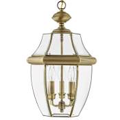 Livex Lighting Monterey 3 Light Outdoor Pendant Antique Brass