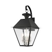 Livex Lighting Wentworth 4 Light 28" Tall Commercial Wall Sconce Black