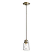 Livex Lighting Lawrenceville Single Light 5" Wide Mini Pendant Antique Brass