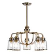 Livex Lighting Lawrenceville 5 Light 24" Wide Chandelier Antique Brass