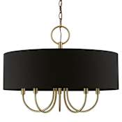 Livex Lighting Huntington 5 Light 23" Wide Taper Candle Drum Chandelier Antique Brass