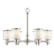 Livex Lighting Middlebush 6 Light 28" Wide Chandelier with Glass Shades Brushed Nickel