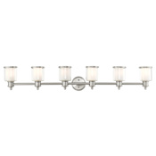 Livex Lighting Middlebush 6 Light 55" Wide Bathroom Vanity Light Brushed Nickel