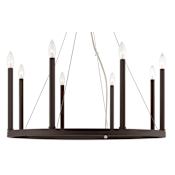 Livex Lighting Alpine 8 Light 28" Wide Candle Style Chandelier with Downlighting Bronze