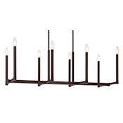 Livex Lighting Alpine 8 Light 14" Wide Candle Style Linear Chandelier Bronze