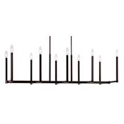 Livex Lighting Alpine 10 Light 16" Wide Candle Style Linear Chandelier Bronze