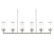 Livex Lighting Hillcrest 6 Light 48" Wide Linear Chandelier Brushed Nickel