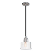 Livex Lighting Art Glass 1 Light Mini Pendant with Glass Shade Brushed Nickel