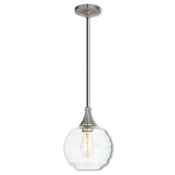 Livex Lighting Art Glass 1 Light Mini Pendant with Glass Shade Brushed Nickel