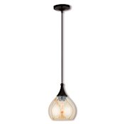 Livex Lighting Art Glass 1 Light Mini Pendant with Glass Shade English Bronze