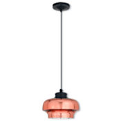 Livex Lighting Art Glass 1 Light Mini Pendant with Glass Shade English Bronze