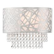 Livex Lighting Allendale Single Light 9-3/4" Tall Wall Sconce with Fabric Hardback Shade - ADA Compliant Polished Chrome