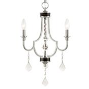 Livex Lighting Glendale 3 Light 14" Wide Candle Style Chandelier with Crystal Accents Brushed Nickel